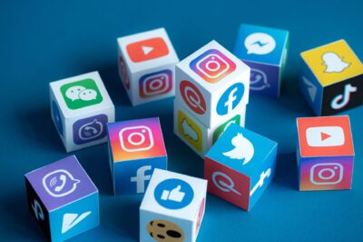 Social Media Apps Logotypes Printed on a Cubes Social Media Apps Logotypes Printed on a Cubes